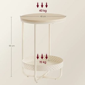 Tárolóasztal 40×40 cm, MDF, Fehérített Tölgy. AKF-E1015 CRM