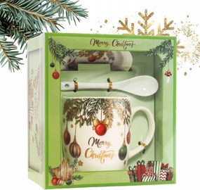 eCa KB16WZ3 karácsonyi ajándékkészlet Kerámia bögre, kanál, csészealj 400 ml