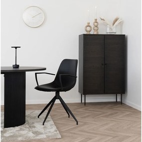 Sötétbarna szekrény tölgyfa dekorral 80x130 cm Kyoto – House Nordic