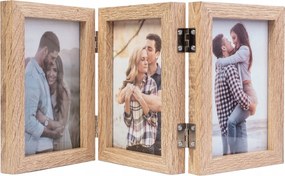 Három képkeret 15x23 összecsukható világosbarna Ajándék