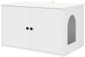 vidaXL Macska Ház Fehér 85 x 55 x 50,5 cm Faanyag