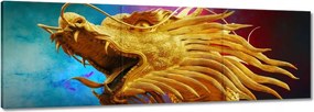 Vászonkép 60x20 Arany kínai sárkány