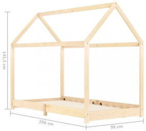 tömör fenyőfa gyerekágy-keret 90 x 200 cm