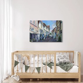Kép - régi város sikátora, akril festmény (90x60 cm)