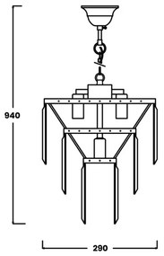 Zuma Line 17106/3+1-CHR - Kristálycsillár láncon AMEDEO 4xE14/40W/230V