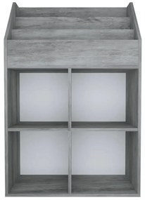 betonszürke szerelt fa gyerek újságtartó 71 x 30 x 114 cm
