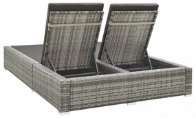kétszemélyes szürke polyrattan napozóágy