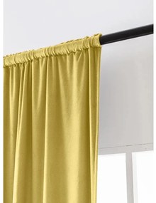 Sötétítő függöny VELVET 140x270 cm, mustárszínű Felfüggesztés: Hullámos sínszalag