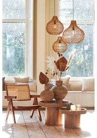 Mangófa kerek tárolóasztal ø 50 cm Kalomo – Light &amp; Living