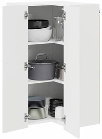 Fali konyhaszekrény Magas Fényű Fehér 57 x 57 x 100 cm Faanyag