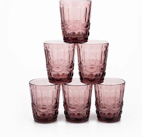 Vizespohár készlet, 6db, 240 ml, rózsaszín, FREGATA TYP 2