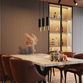 Sollux SL.0954 - Csillár zsinóron LOOPEZ 3xGU10/10W/230V fekete/arany