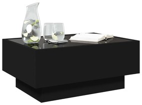 Fekete szerelt fa dohányzóasztal 70 x 50 x 30 cm