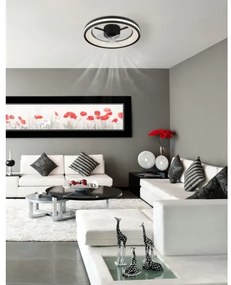 Globo 03651 - LED Mennyezeti lámpa ventilátorral GATIAN LED/30W/230V fekete + távirányító