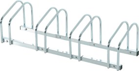 HOMCOM Kerékpártároló Rack Acél Állvány Kerékpárok Parkolására Padlón vagy Falon Beltéri és Kültéri Használatra 110x33x27 cm Ezüst | Aosom