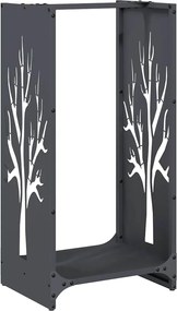 vidaXL antracitszürke hidegen hengerelt acél tűzifatároló 40x30x80 cm