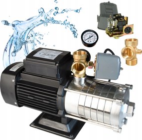 750W-os Rozsdamentes Acél Hidrofor Szivattyú Vízhez, Prémium Minőség, 70 l/perc, Tartozékokkal