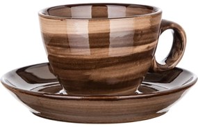 Banquet PALAS 6 db-os csésze és csészealj készlet , 90 ml, barna