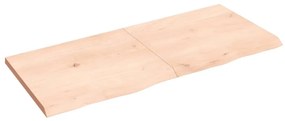 kezeletlen tömör tölgyfa fali polc 140x60x(2-4) cm