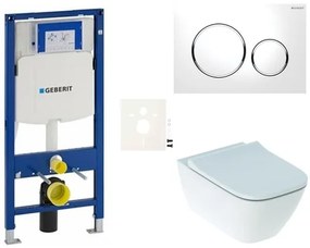 Fali wc szett Geberit Smyle könnyűszerkezetes falakba / falsík előtti rimfree - öblítőkör nélkül SIKOGESSMS20