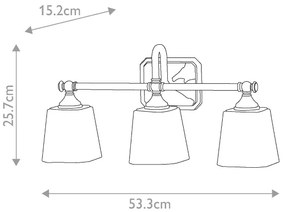 Elstead FE-CONCORD3-BATH - LED Fürdőszobai lámpa CONCORD 3xG9/3W/230V IP44
