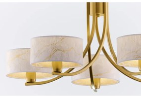 Jupiter 2097 - Láncos csillár ARTHUR 5xE27/15W/230V fehér/arany/márványminta