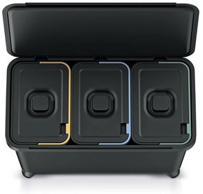 SYSTEMA szelektív hulladékgyűjtő 3 x 10 l fekete
