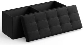 Taburette tárolóval OTTOMAN 110x38 cm fekete