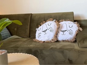 Kerek dekoratív párna LION 40 cm, fehér - több kialakítás