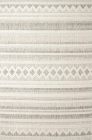 120x180 cm Világos Pamut Szőnyeg Krém Bézs Szürke Kétszintes Geometrikus