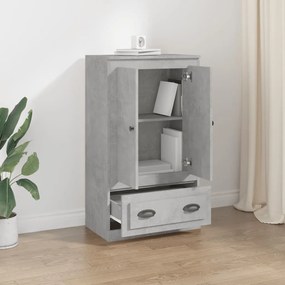 betonszürke szerelt fa magasszekrény 60x35,5x103,5 cm