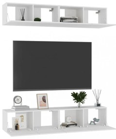 4 db fehér szerelt fa TV-szekrény 80 x 30 x 30 cm
