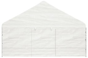 fehér polietilén pavilon tetővel 17,84 x 5,88 x 3,75 m