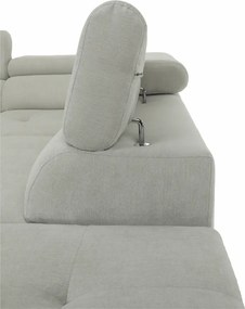 Ülőgarnitúra, világosszürke, szövet, jobbos, BUTON P