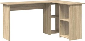 vidaXL Asztal polcokkal Sonoma tölgy 142 x 102 x 73 cm Faanyag