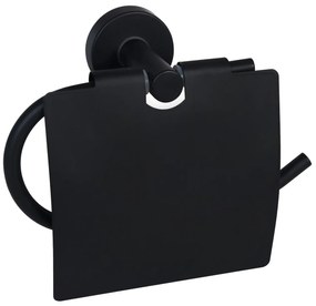 BISK Erga FOR YOU, WC papír tartó fedővel, matt fekete, ERG-08256