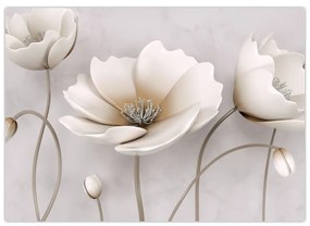 Fehér virágok képe (70x50 cm)