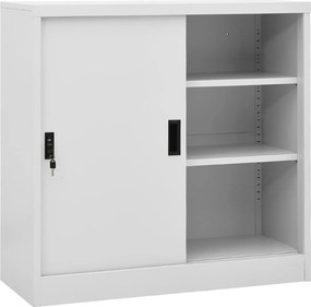 vidaXL világosszürke acél tolóajtós irodai szekrény 90 x 40 x 90 cm