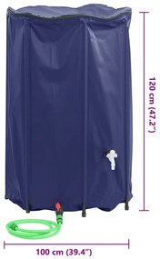 összecsukható PVC víztartály csappal 1000 L