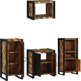 Fürdőszoba bútor szett 4 pcs Szilárd Újrahasznosított Fa