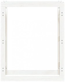 fehér tömör fenyőfa tűzifatartó állvány 80 x 25 x 100 cm