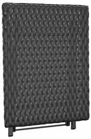 fekete összecsukható polyrattan asztal 45 x 35 x 32 cm