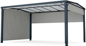 Blumfeldt Pantheon Cortina Solid Sky Pergola 3x4, időjárásálló, porszórt, oldalsó panelek
