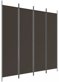 4 paneles barna szövet paraván 200x200 cm