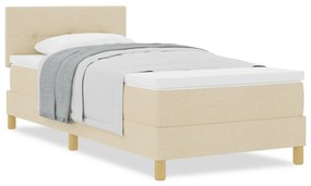 Box Spring Ágy Matraccal Krém 90x190 cm Szövet