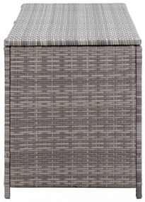 szürke polyrattan kerti tárolóláda 150 x 50 x 60 cm