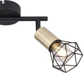 Globo 54802S-2AB Spotlámpa fém fekete-sárgaréz színben. HxSZxM:220x80x200, fényforrás nélkül 2xE14 40W 230V