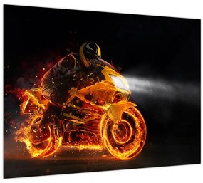 Kép - Motoros lángokkal (70x50 cm)