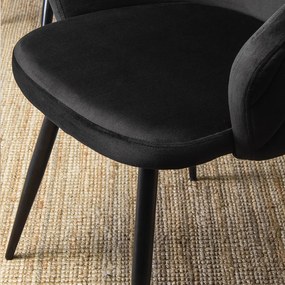 Elegáns Étkezőszék Fekete Bársony Kárpittal. ADELE