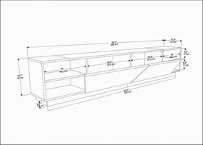 Rhodes Anthracite TV-asztal